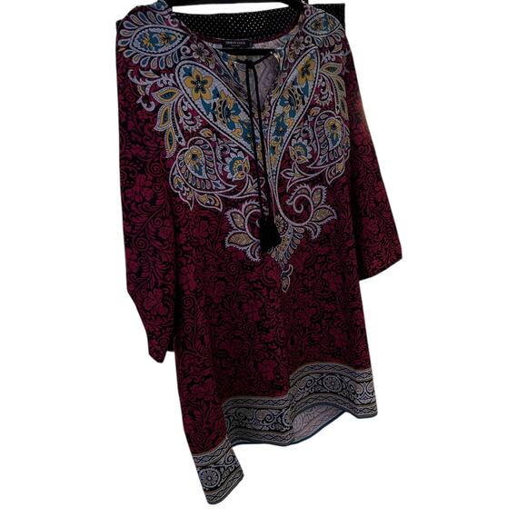 Urban Coco Red Asian Inspired Blouse NWT - XXL - Picture 3 of 6